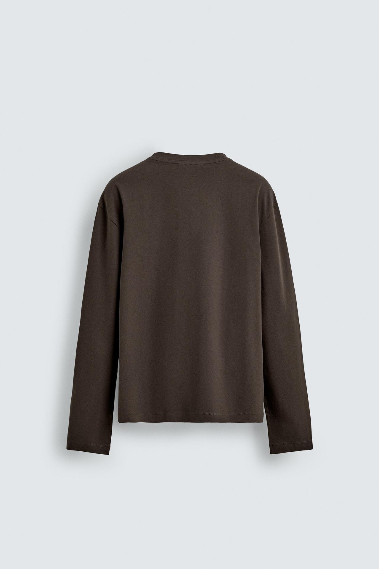 Brown Full Sleeves T-Shirt