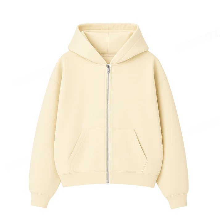 OVERSIZED DROP SHOULDER ZIPPER HOODIE