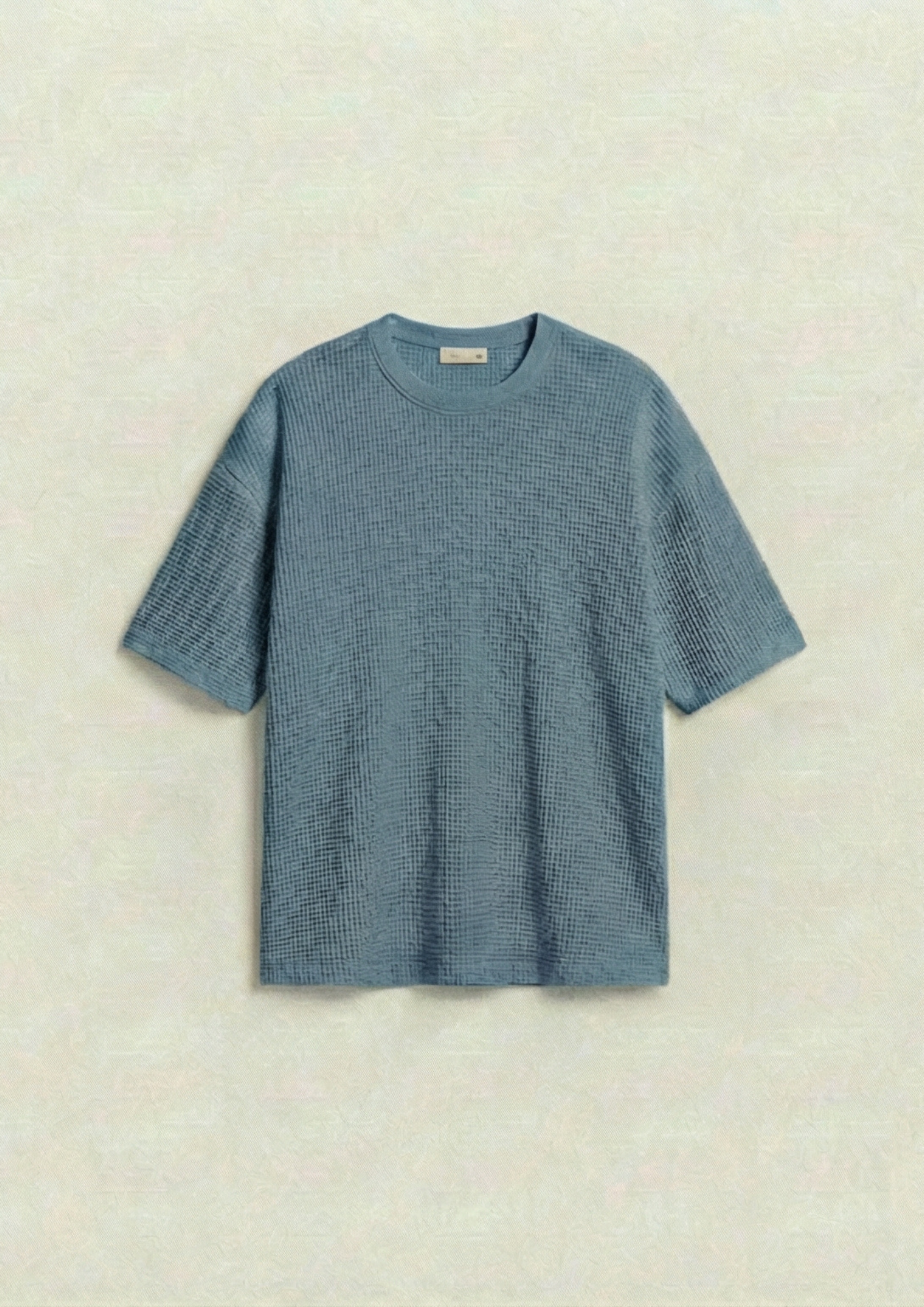 Pack of 2 – Waffle Knit Oversized Tees - (Black – Steel Blue)