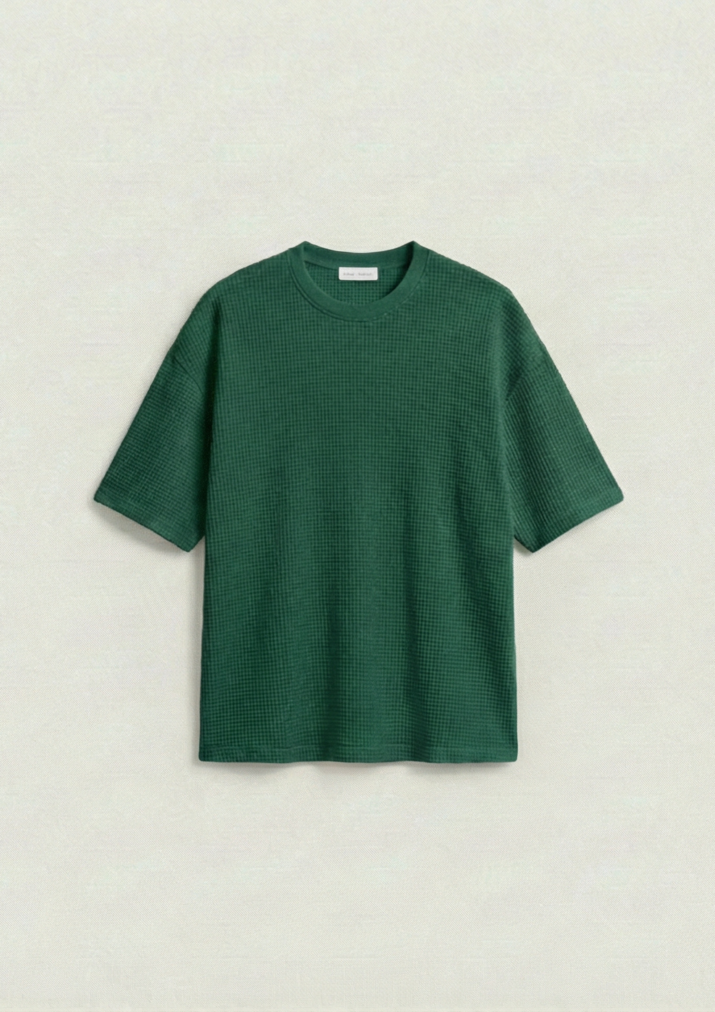 Pack of 2 – Waffle Knit Oversized Tees - (Dodger Blue – Bottle Green)