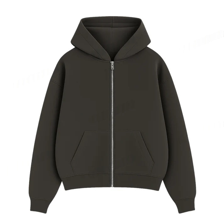 OVERSIZED DROP SHOULDER ZIPPER HOODIE