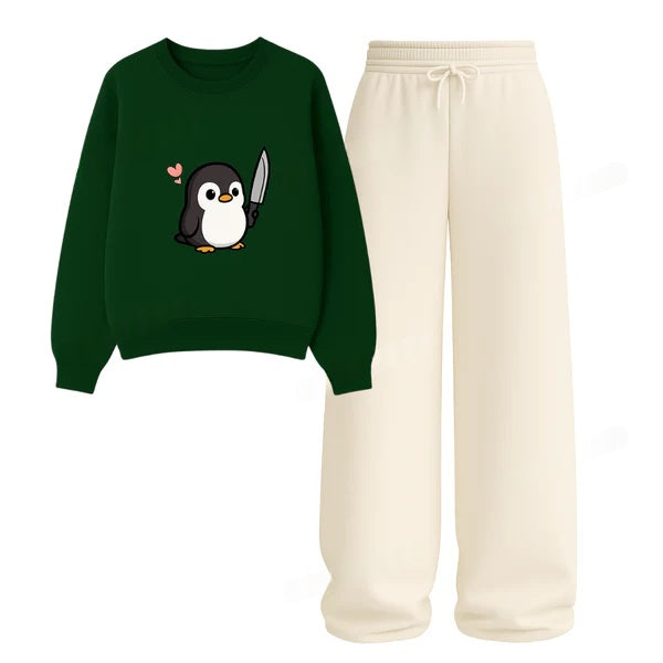 Straight Leg Trouser With Angry Peggy Sweatshirt