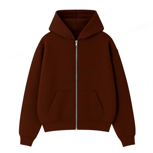 OVERSIZED DROP SHOULDER ZIPPER HOODIE