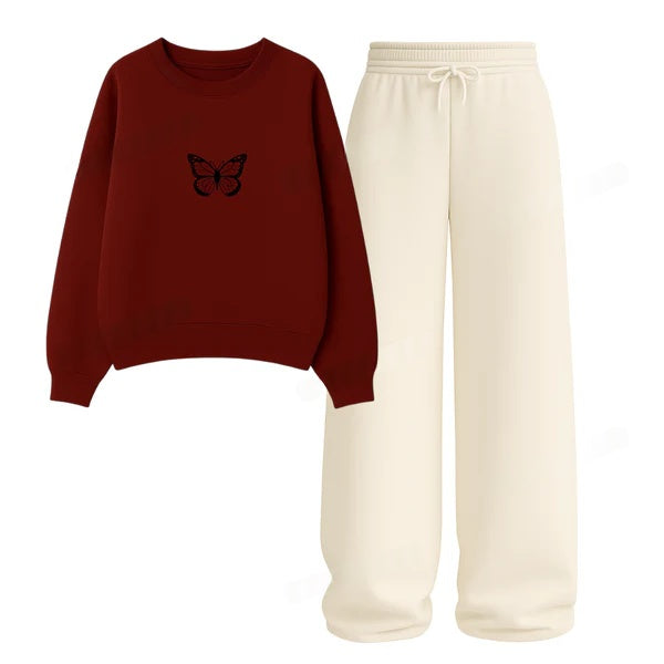 Straight Leg Trouser With Butterfy Sweatshirt