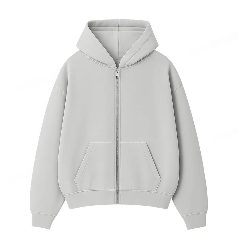 OVERSIZED DROP SHOULDER ZIPPER HOODIE