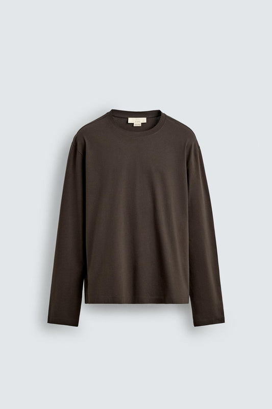 Brown Full Sleeves T-Shirt