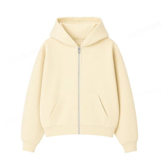 OVERSIZED DROP SHOULDER ZIPPER HOODIE