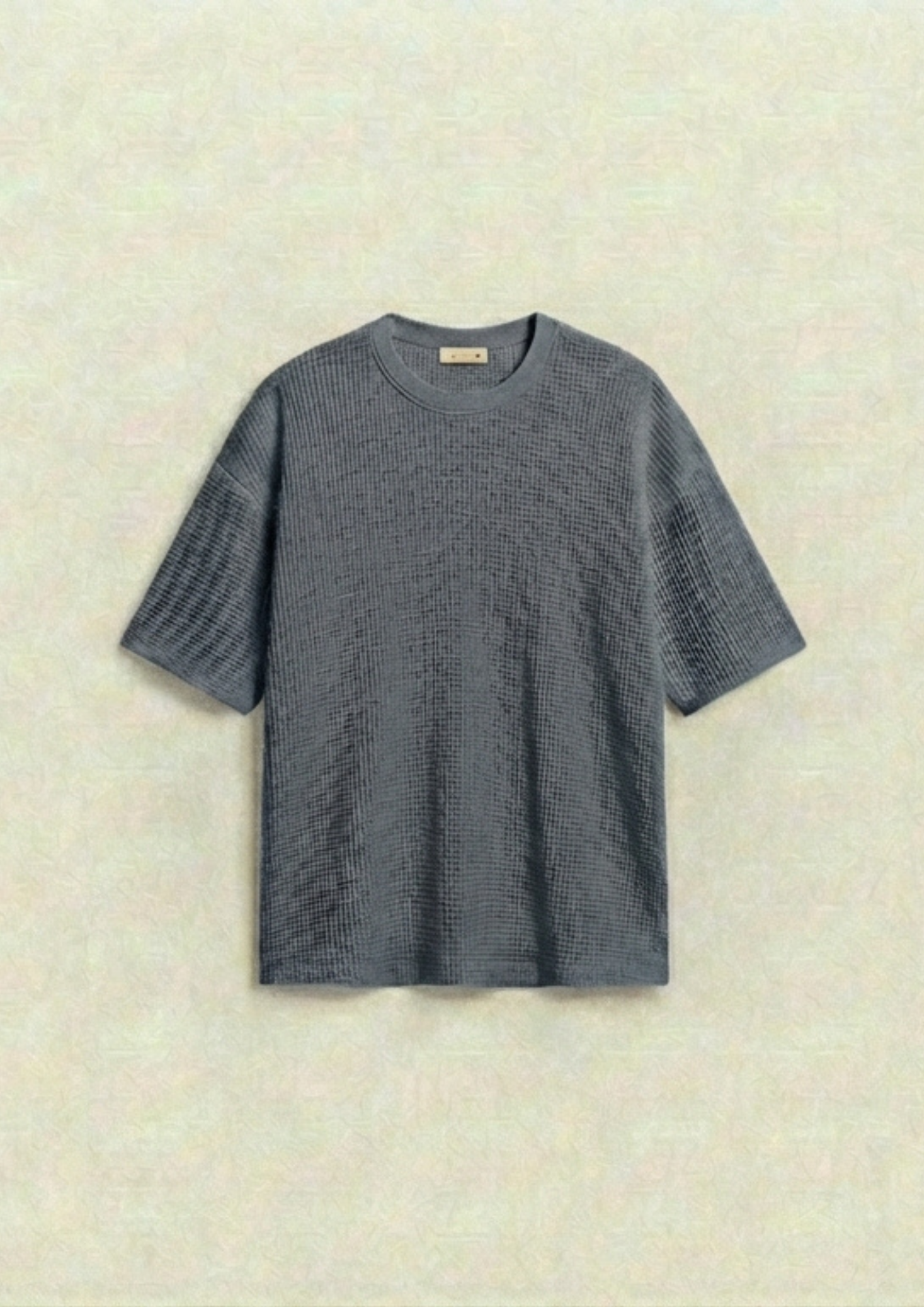 Pack of 2 – Waffle Knit Oversized Tees - (Black – Steel Gray)