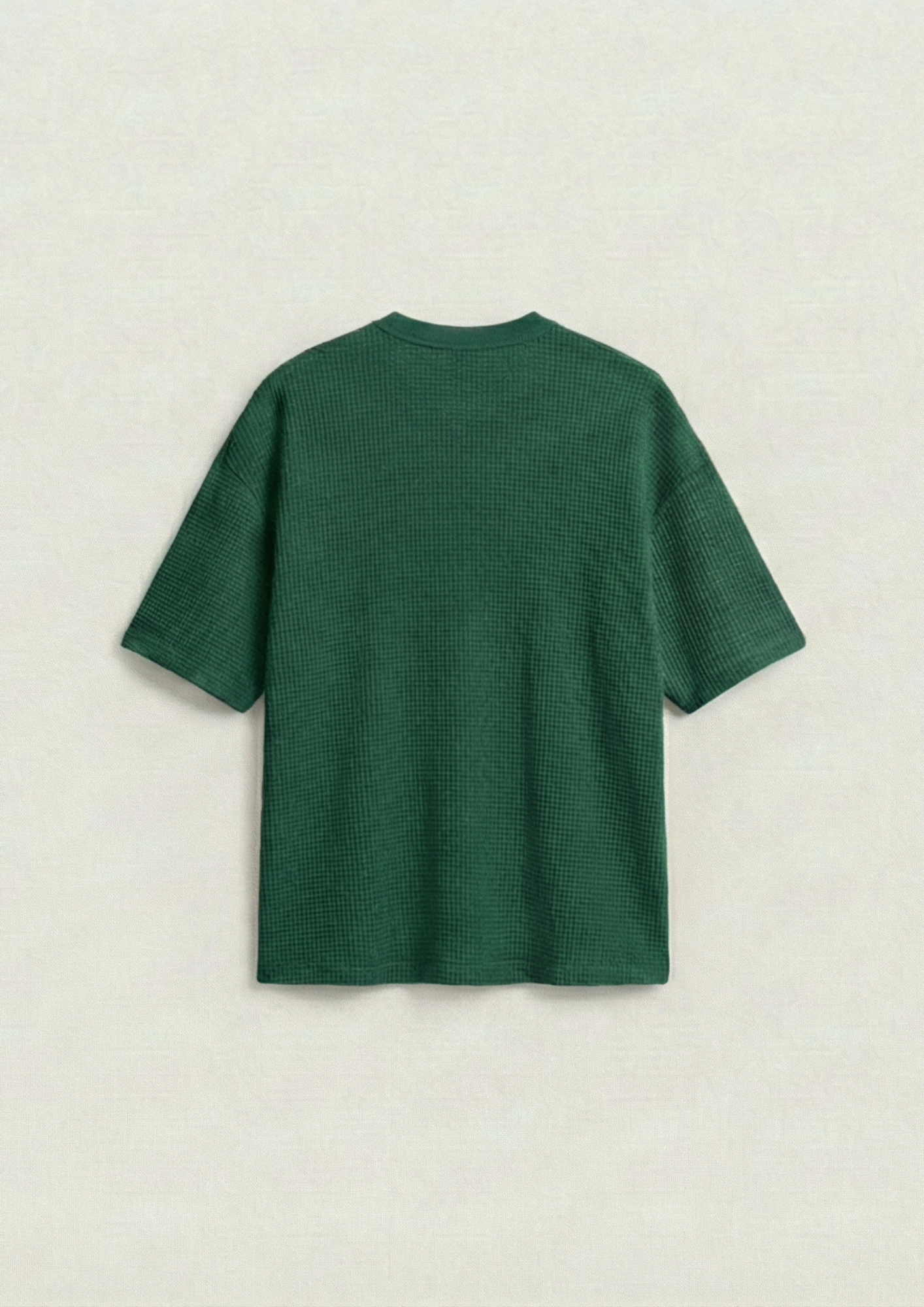 Pack of 2 – Waffle Knit Oversized Tees - (Navy Blue – Bottle Green)