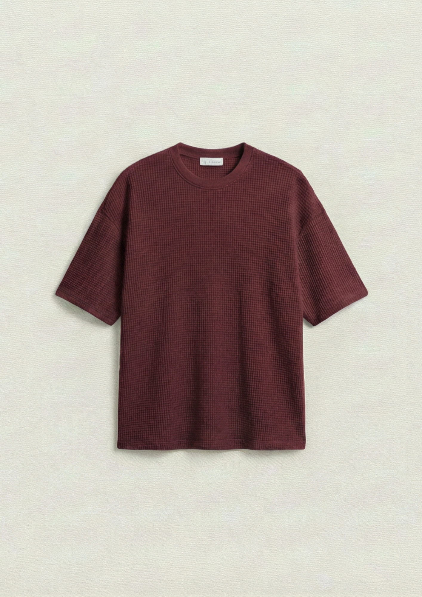 Pack of 2 – Waffle Knit Oversized Tees - (Dodger Blue – Maroon)
