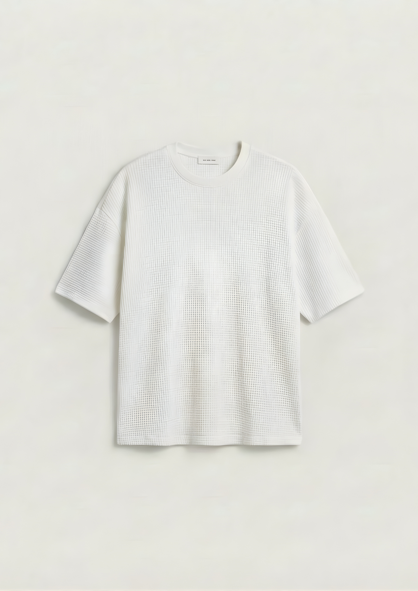 Pack of 2 – Waffle Knit Oversized Tees - (White – Light Blue)