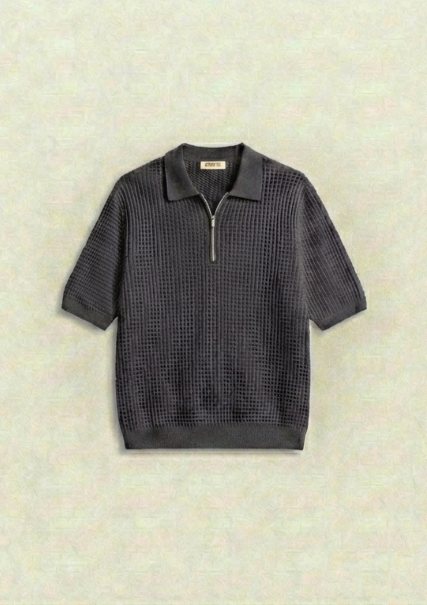 Pack of 2 – Waffle Knit Zipper Polo - (Bottle Green – Charcoal)