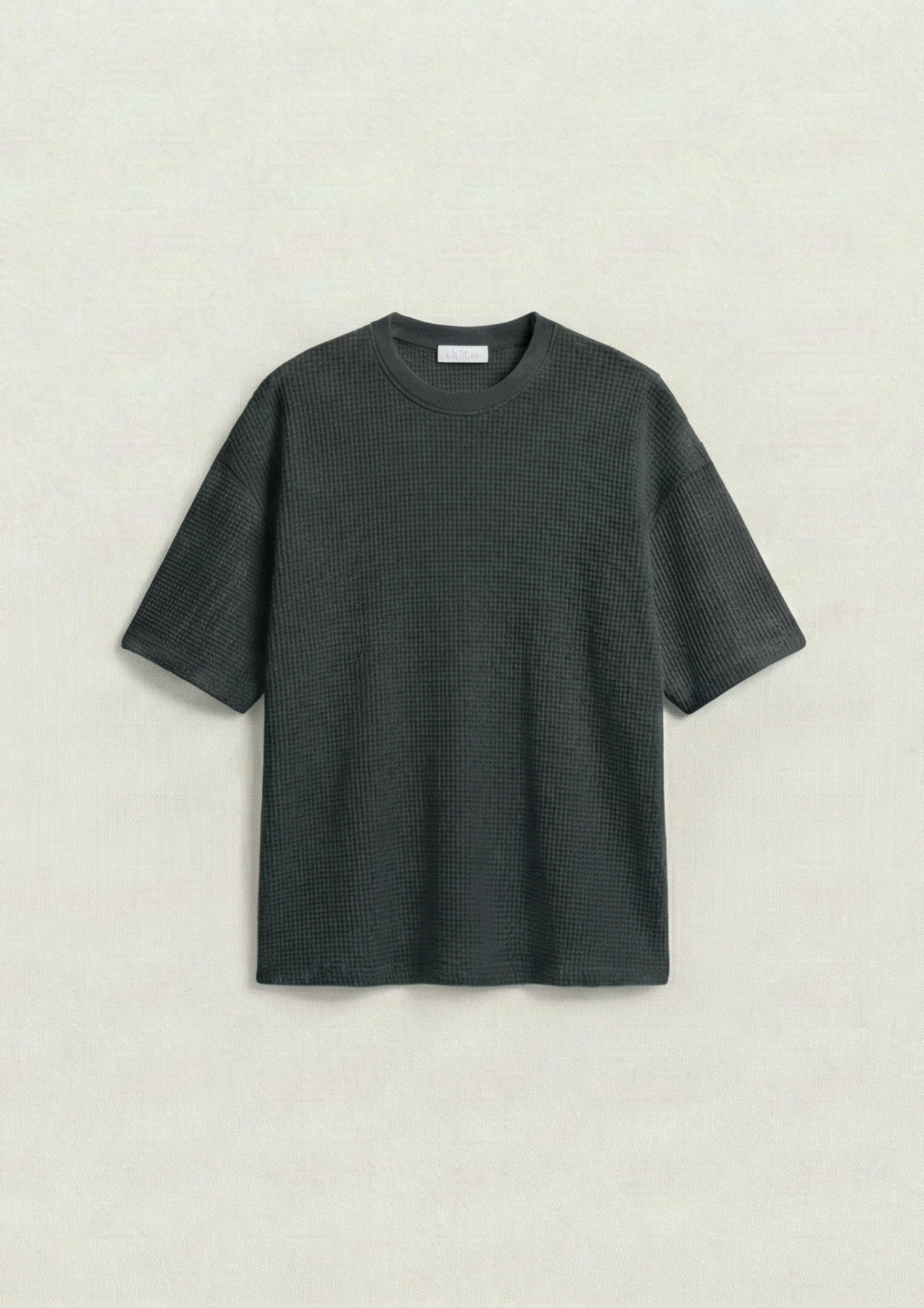 Pack of 2 – Waffle Knit Oversized Tees - (Navy Blue – Charcoal)
