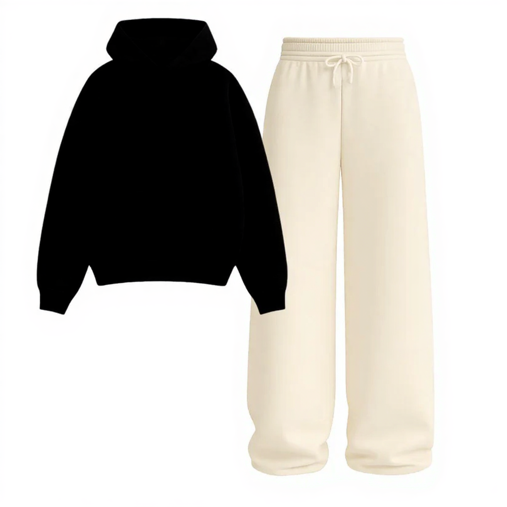 Straight Leg Trouser With Fleece Hoodie