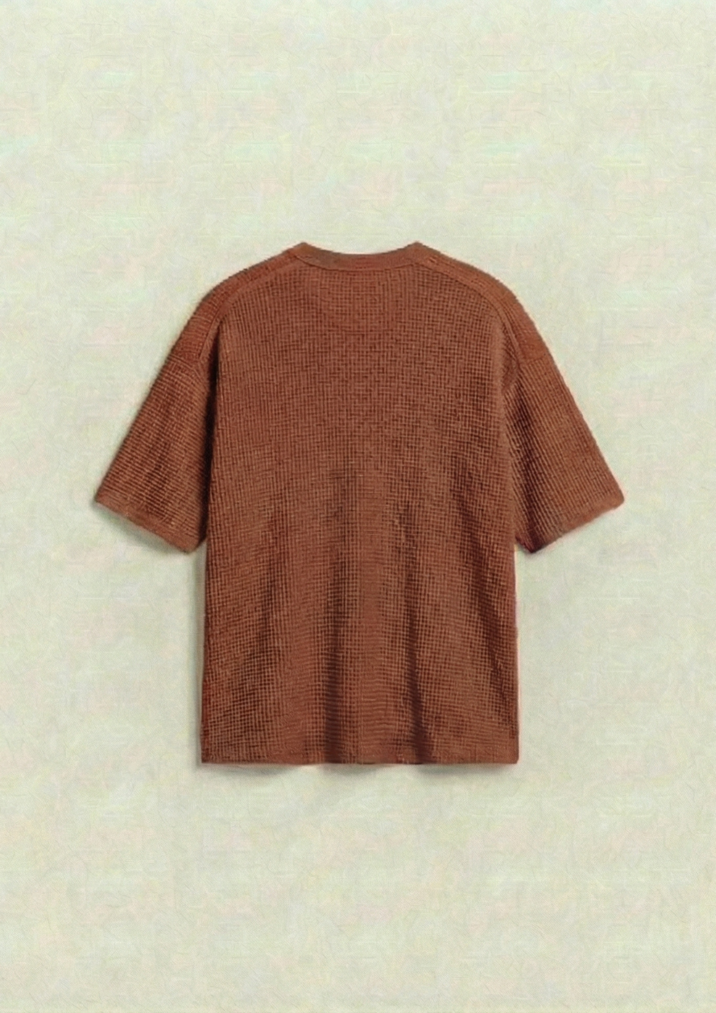 Pack of 2 – Waffle Knit Oversized Tees - (Black – Rust)