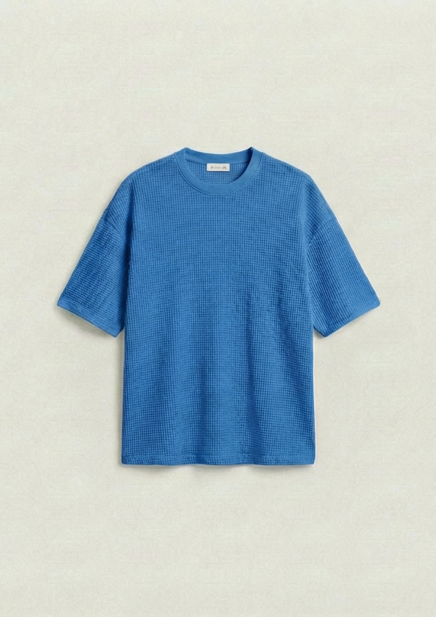 Pack of 2 – Waffle Knit Oversized Tees - (Dodger Blue – Brown)