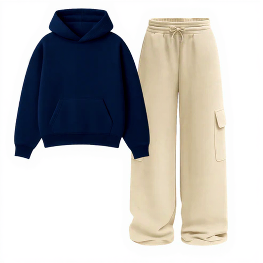 Straight Leg Cargo With Fleece Hoodie