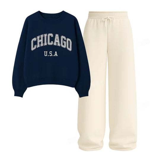 Straight Leg Trouser With Chicago Sweatshirt