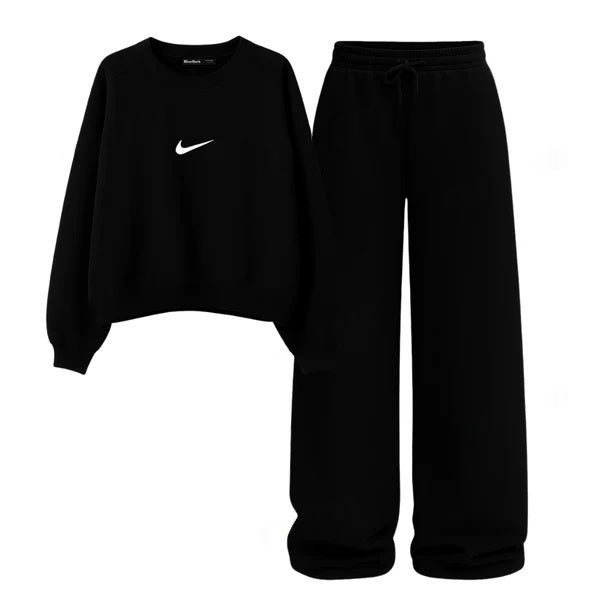 Straight Leg Trouser With Nike Sweatshirt