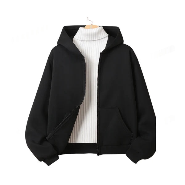 Black Fleece Zipper With Highneck