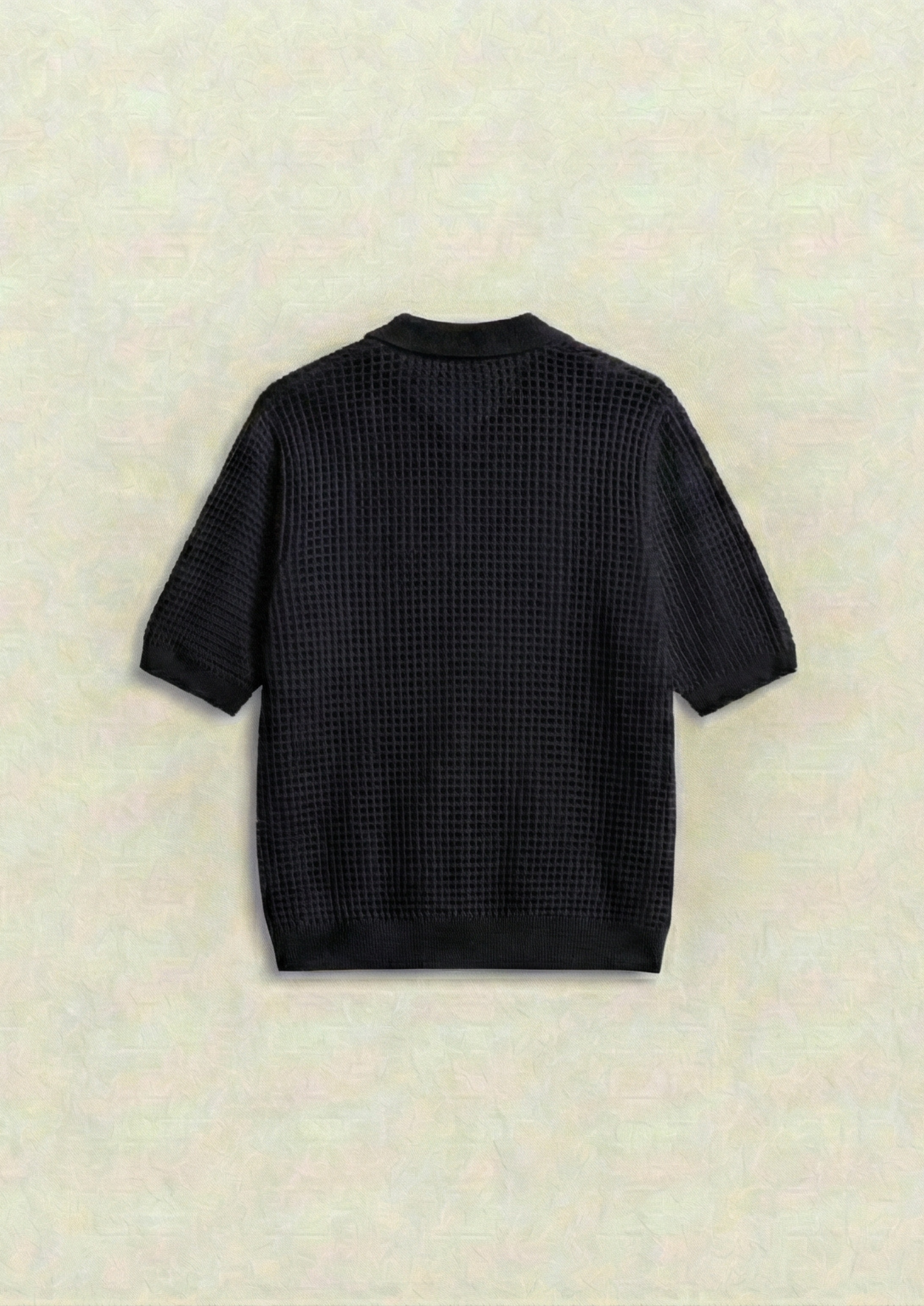 Pack of 2 – Waffle Knit Zipper Polo - (Black – Navy Blue)