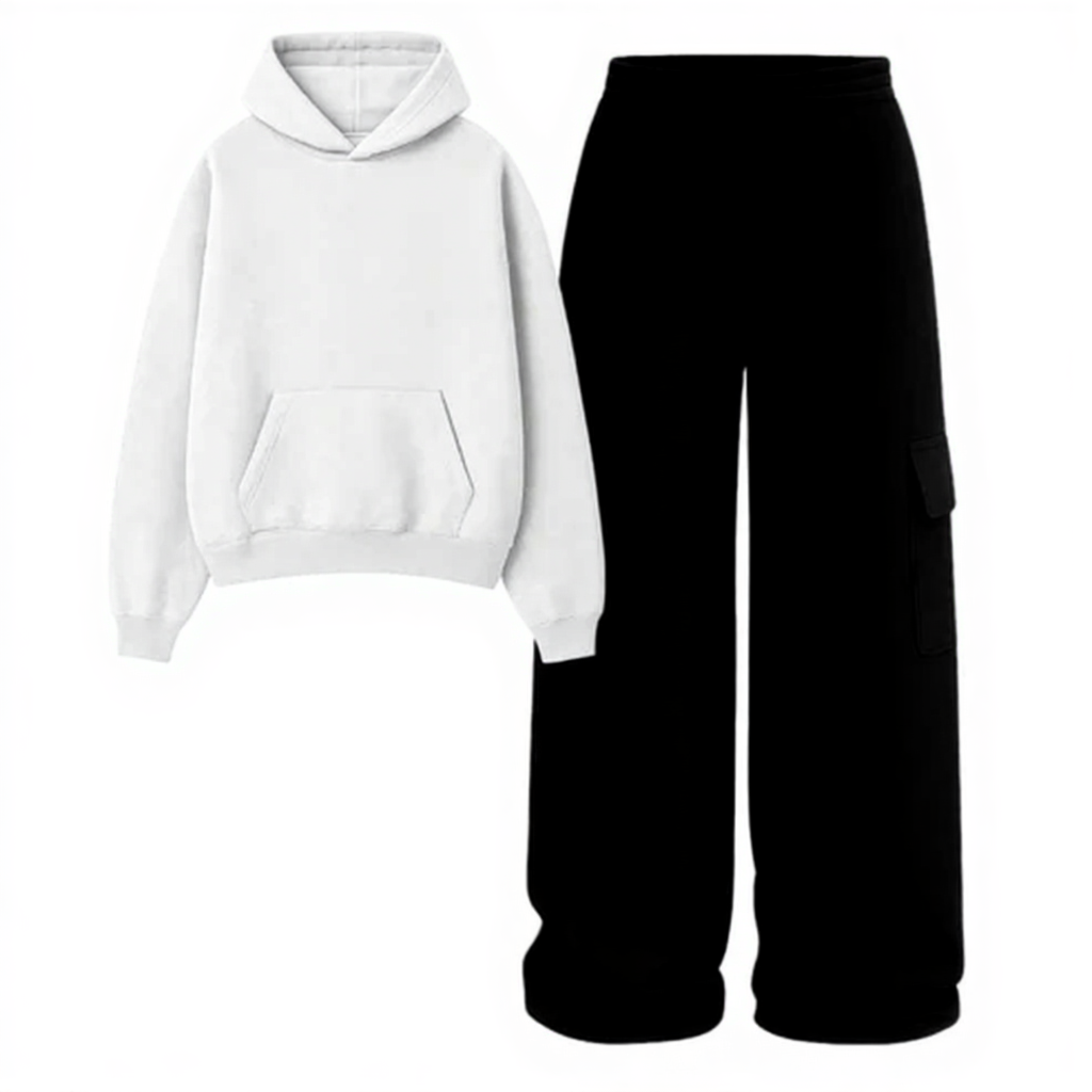 Straight Leg Cargo With Fleece Hoodie