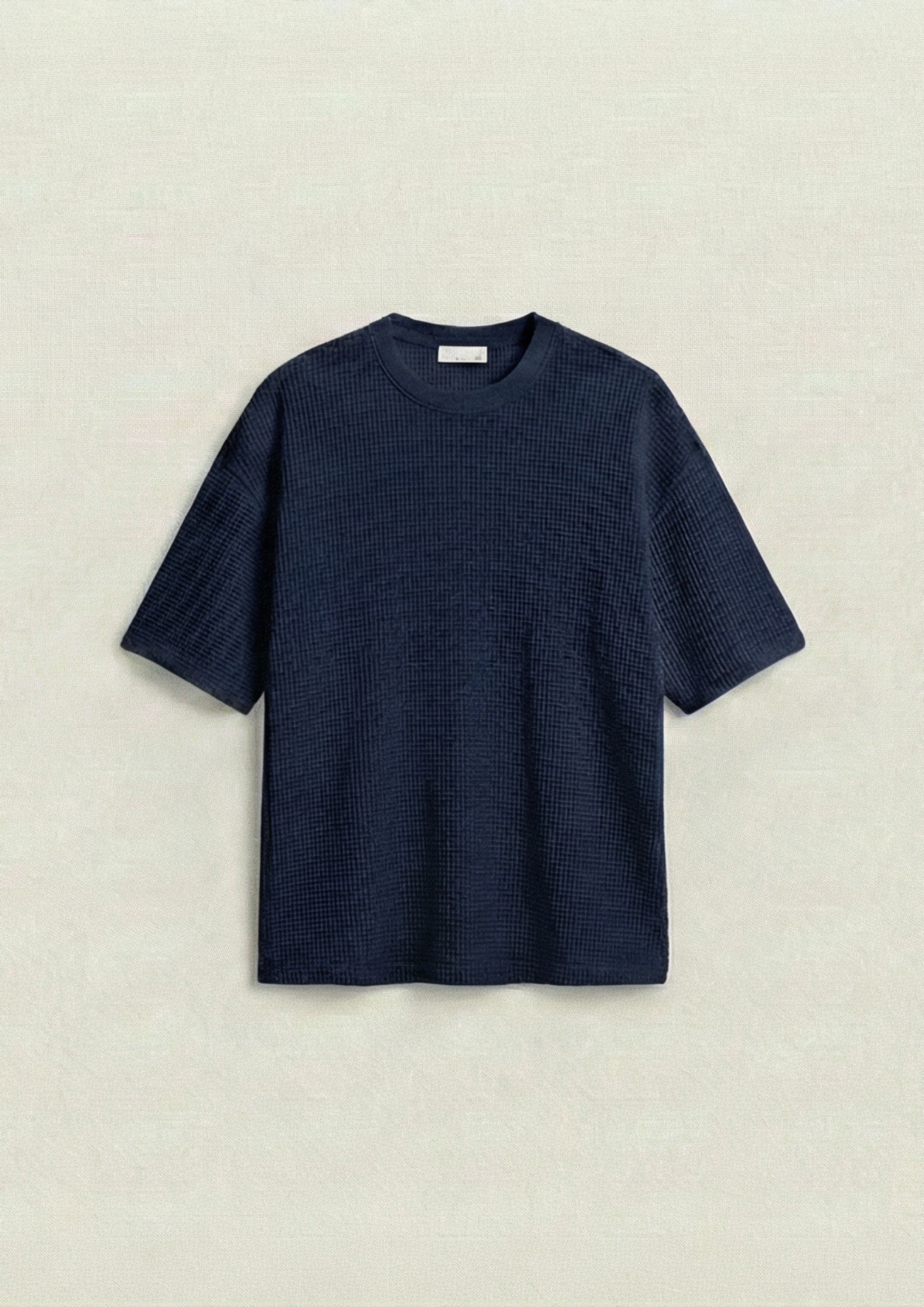 Pack of 2 – Waffle Knit Oversized Tees - (Black – Navy Blue)