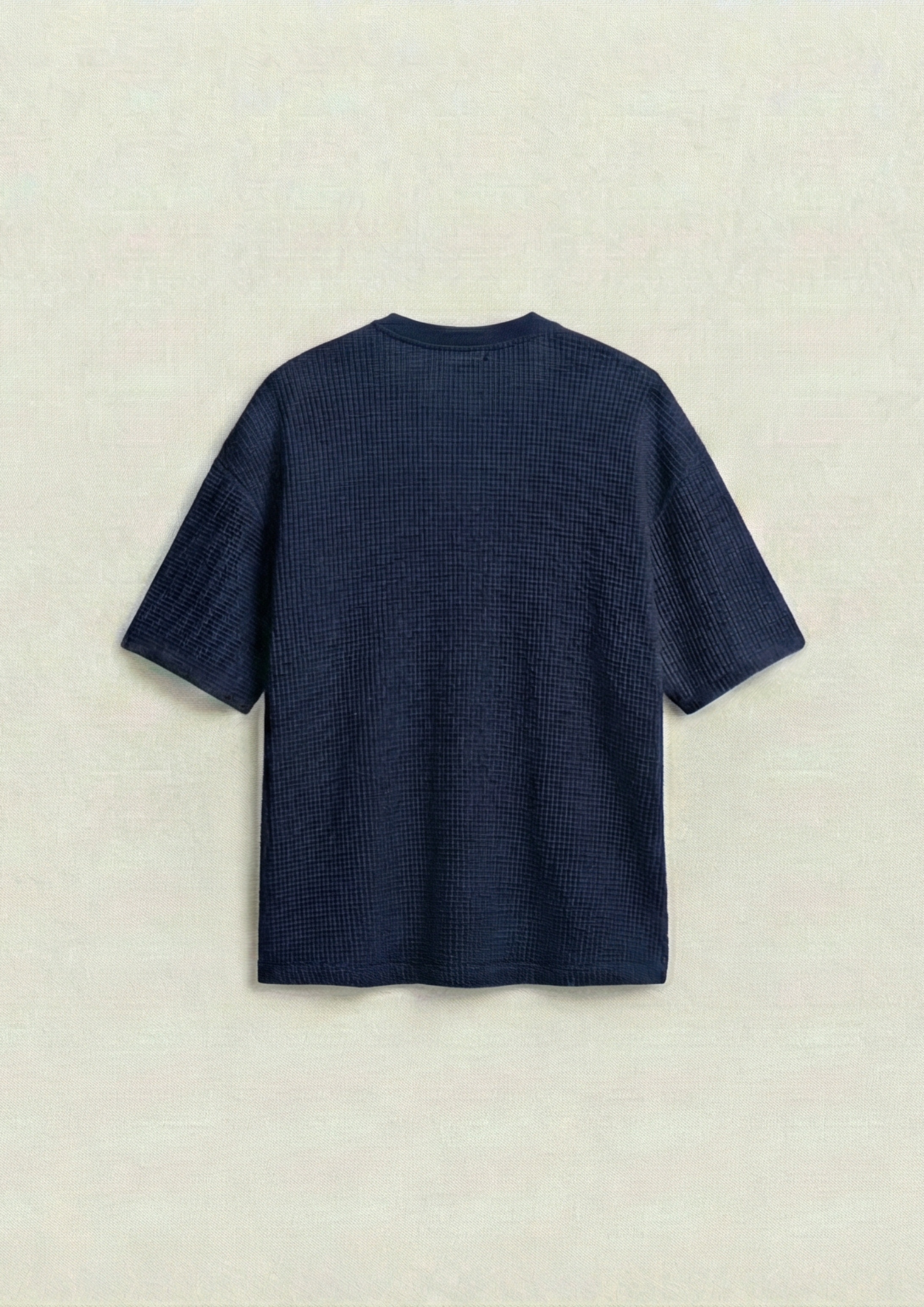 Pack of 2 – Waffle Knit Oversized Tees - (Navy Blue – Maroon)