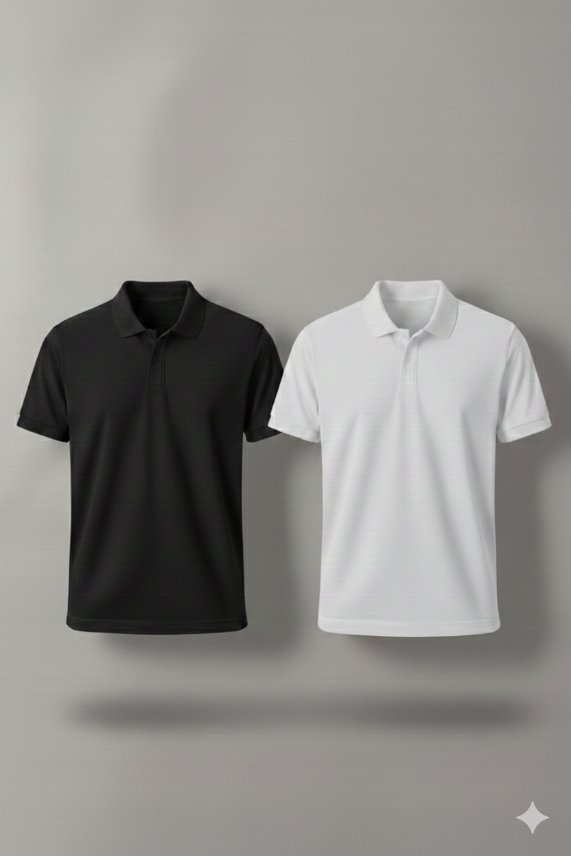 Polo Shirt Pack of Two (BLACK AND WHITE)