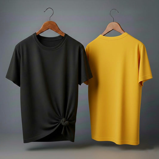 Drop Shoulder Pack of Two (Black & Yellow)