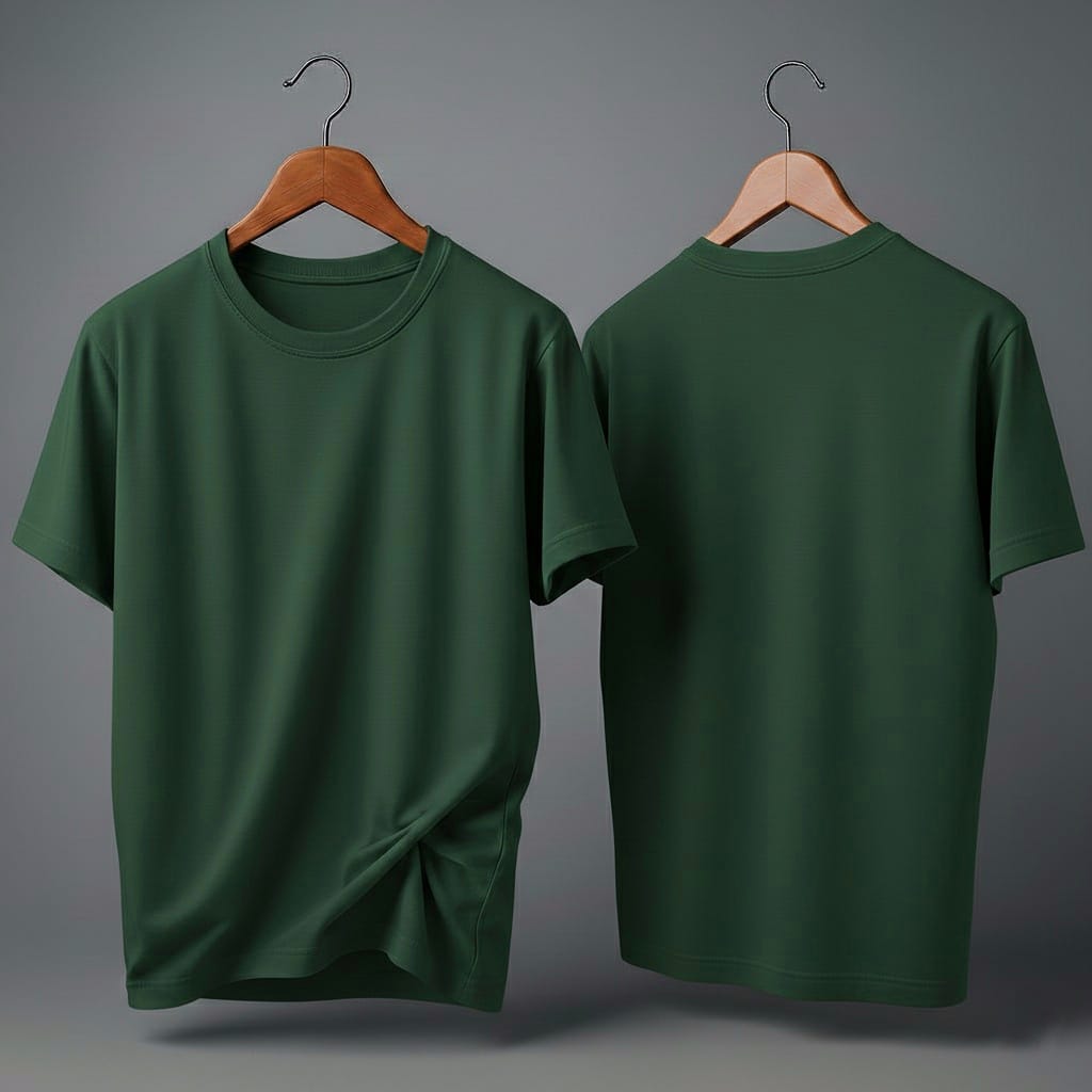 Drop Shoulder Bottle Green Plain