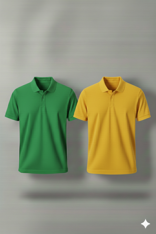 Polo Shirt Pack of Two (GREEN AND YELLOW)