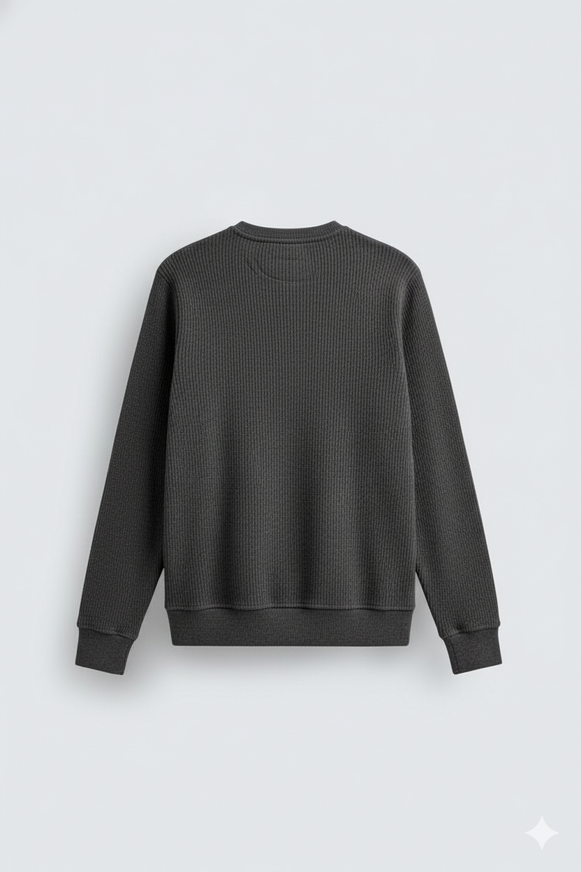 2 Pieces Waffle Knit Henley Pack ( Charcoal + Black )