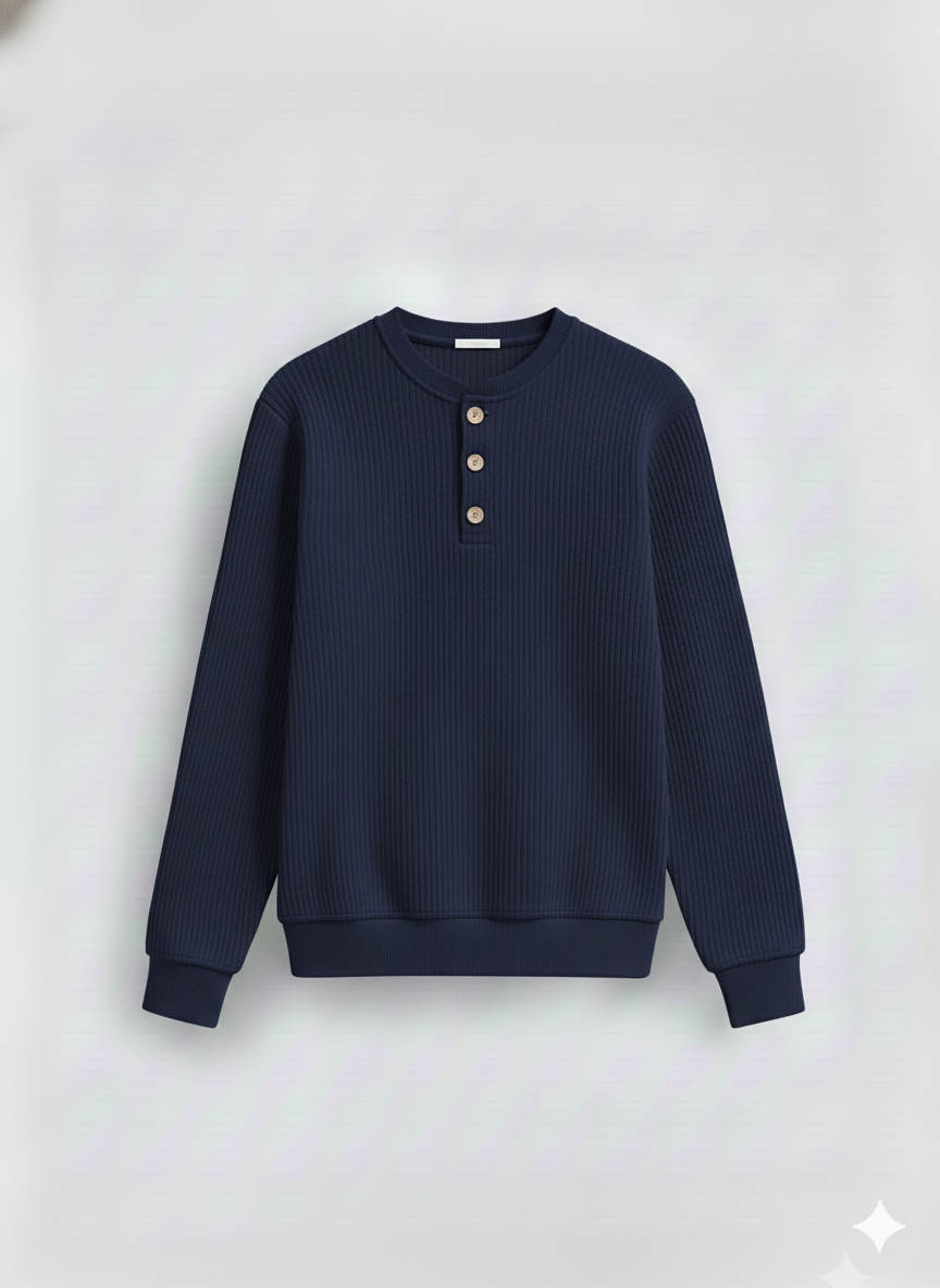 2 Pieces Waffle Knit Henley Pack (Navy & Dark Brown)