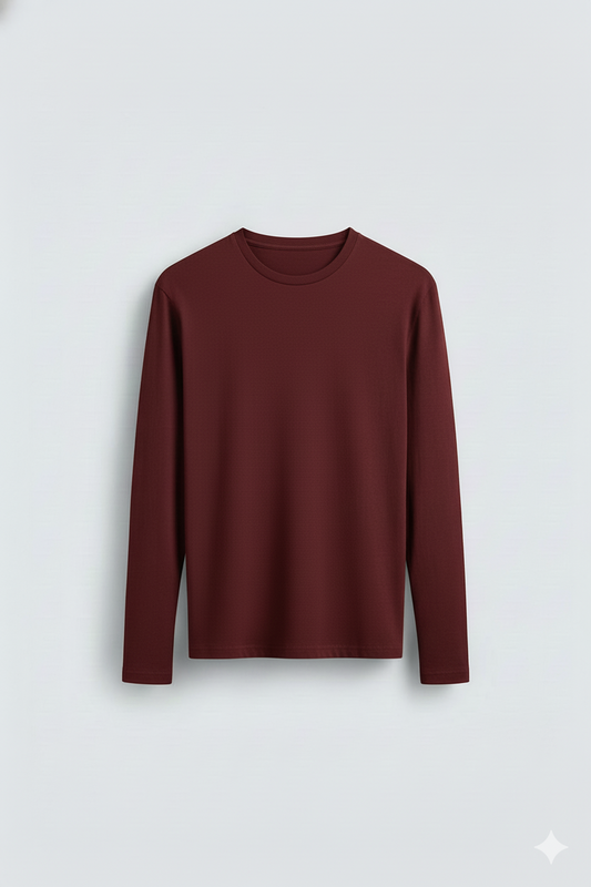 Maroon Full Sleeves T-Shirt
