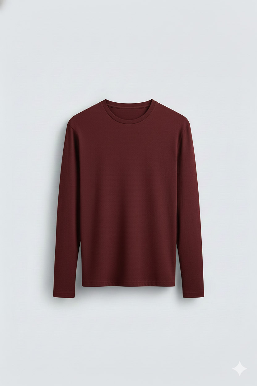 2 Pieces Full Sleeves T-Shirt ( GRAY & MAROON)