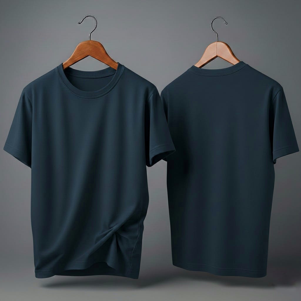 Drop Shoulder Navy Blue Plain