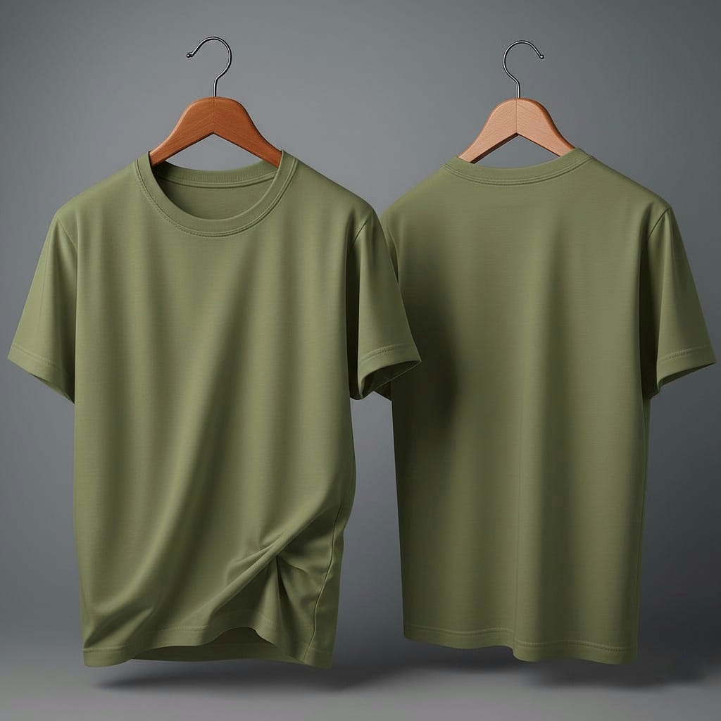 Drop Shoulder Pack of Two (Black & Olive Green)