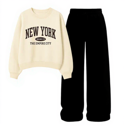 Straight Leg Trouser With New York Sweatshirt