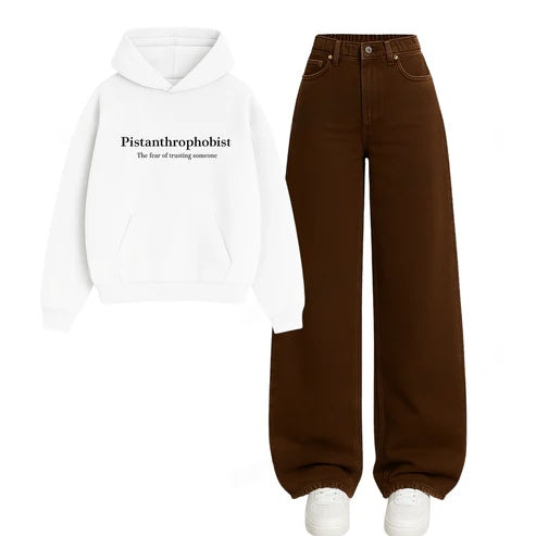 Baggy Jeans With Pisthanthrophobist Hoodie