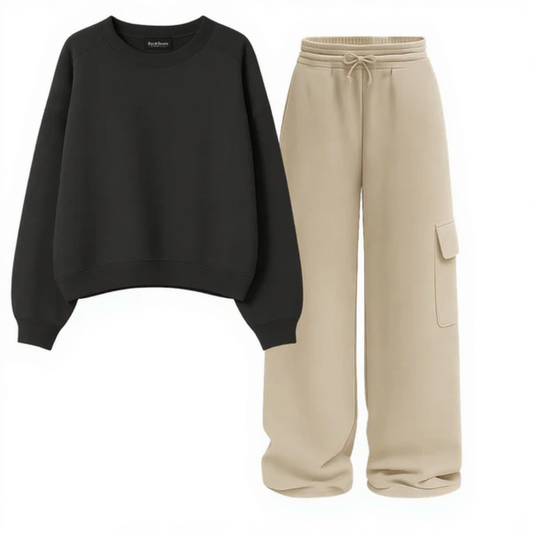 Straight Leg Cargo With Fleece Sweatshirt